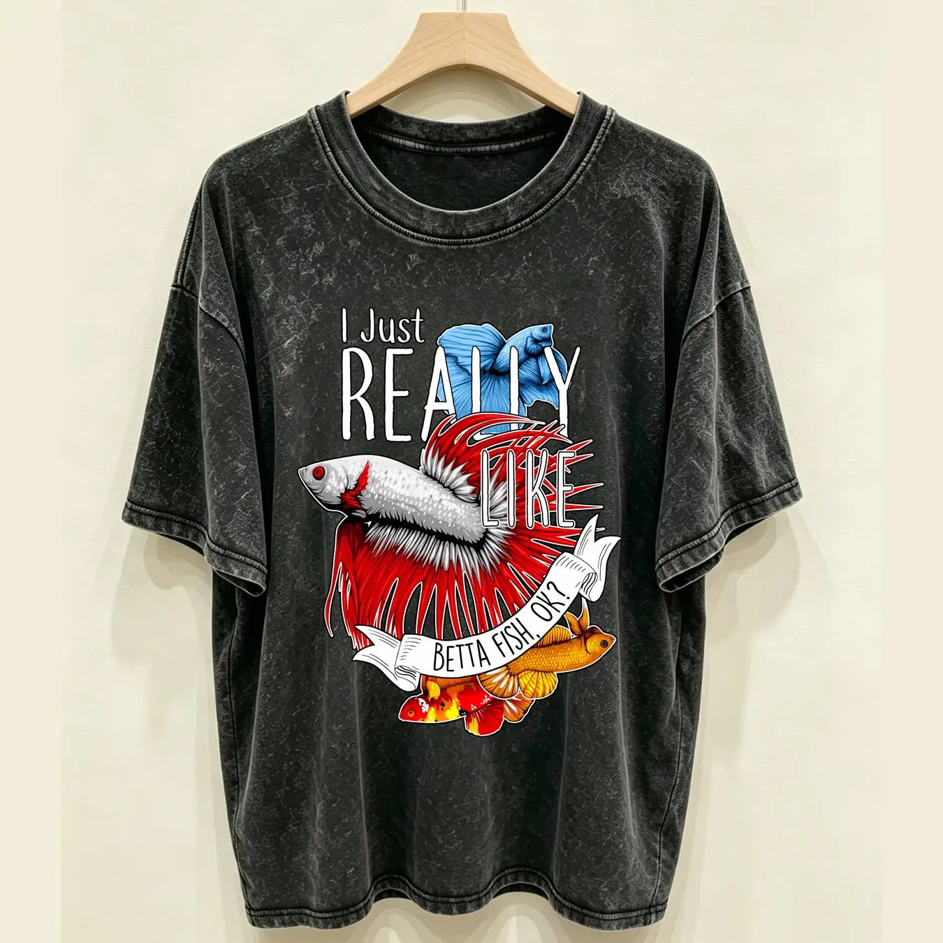 Aquarium Fish Keeping - washed T Shirt Betta Fish Funny