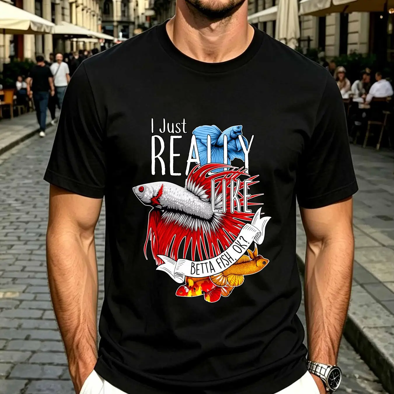 washed T Shirt Betta Fish Funn - огляд і ціна Aquarium Fish Keeping
