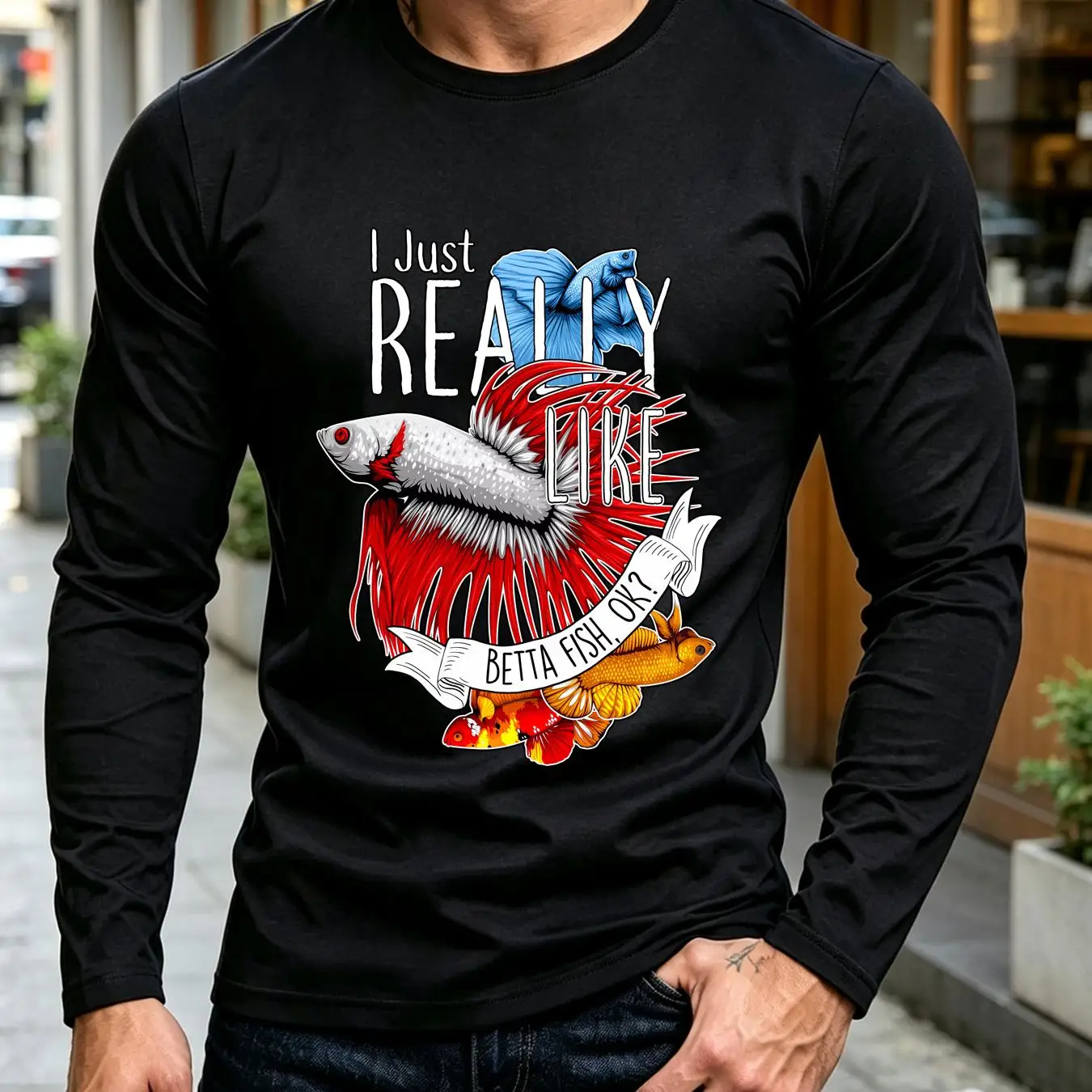washed T Shirt Betta Fish Funn - огляд і ціна Aquarium Fish Keeping