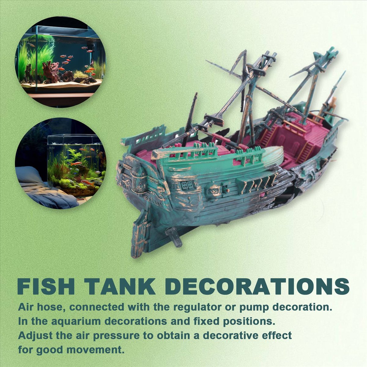 【ABFS】Large Aquarium Shipwreck - огляд і ціна Aquarium Decor