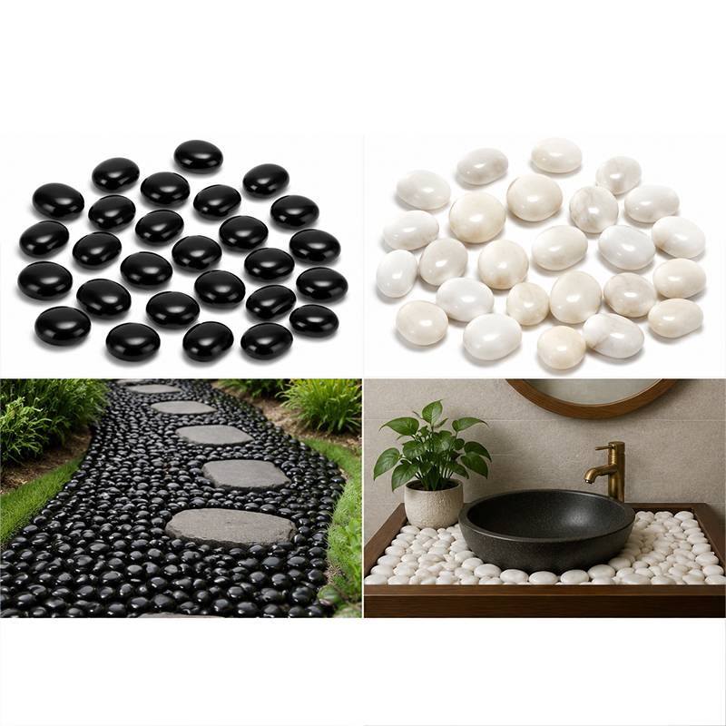 White&Black Polished River Roc - огляд і ціна Fish Tank Gravel