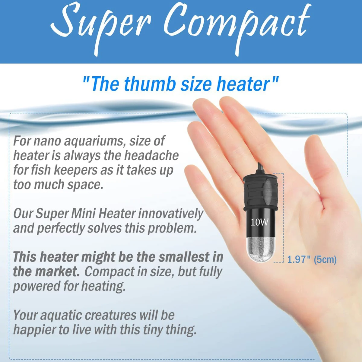 10W Adjustable Aquarium Heater - огляд і ціна Fish Tank Heater