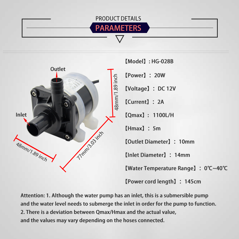 12V DC Brushless Small Submers - огляд і ціна Aquarium Pump